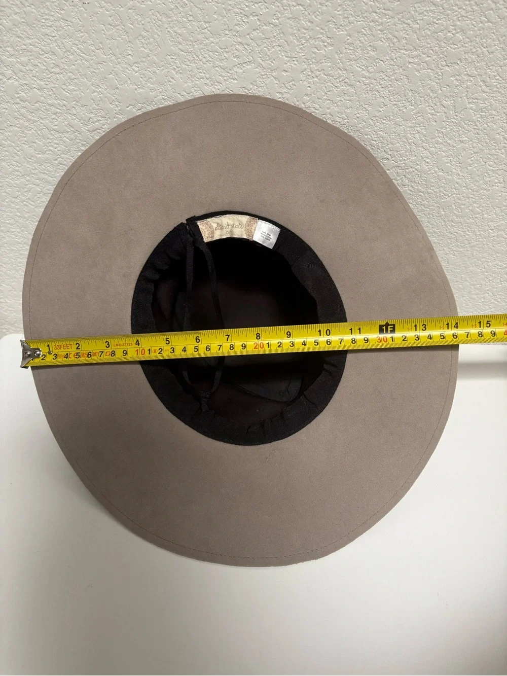 Altar'd State Taupe Suede Wide-Brim Hat with Brown Braided Band